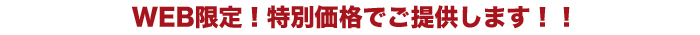 WEB限定 特別価格でご提供いたします